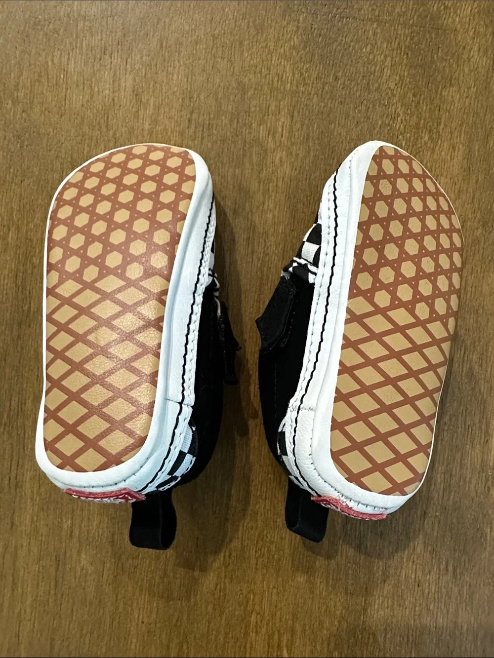 Kids Black & White Van Check Slip-On Shoes